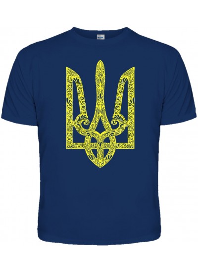 Футболка Тризуб - Слава Україні! Героям Слава! (синя)