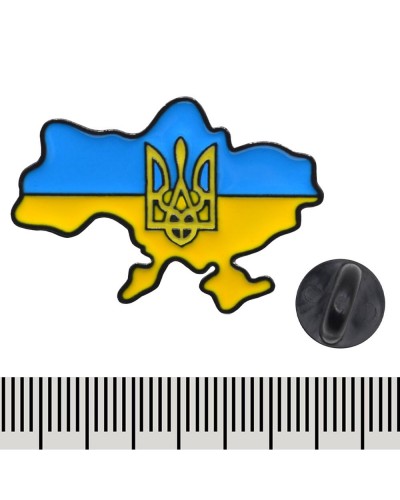 Металевий пін Карта України з Тризубом (pncn-002) 