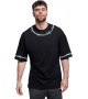 Чорна футболка oversize «Колючий дріт»