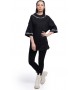 Чорна футболка oversize «Колючий дріт»