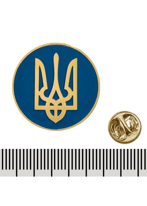 Металевий круглий пін Герб (028)