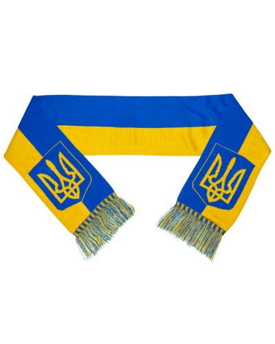 Шарф Жовто-блакитний з гербом та картою України