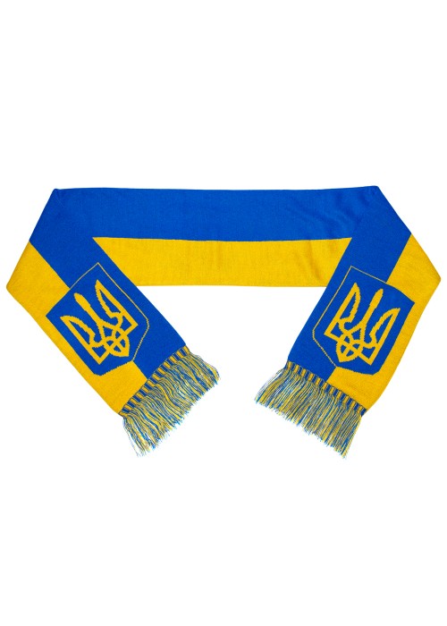 Шарф Жовто-блакитний з гербом та картою України