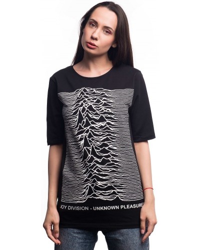 Подовжена футболка Joy Division-Unknown pleasures, Black