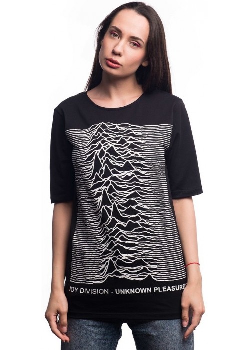 Подовжена футболка Joy Division-Unknown pleasures, Black
