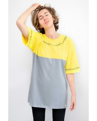 Футболка oversize «Колючий дріт» пантон