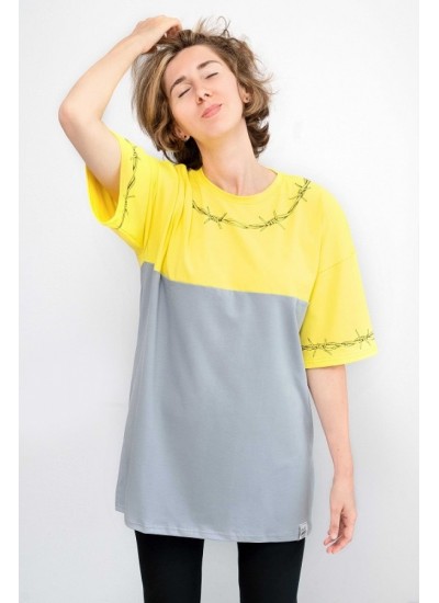 Футболка oversize «Колючий дріт» пантон