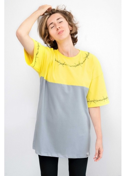 Футболка oversize «Колючий дріт» пантон