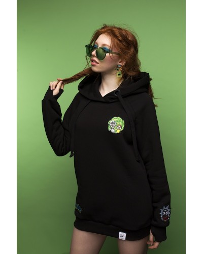Худі з патчами Rick and Morty, оверсайз