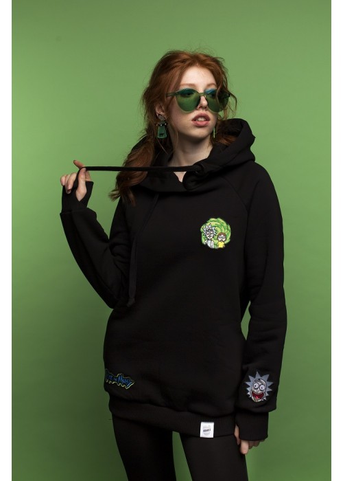 Худі з патчами Rick and Morty, оверсайз