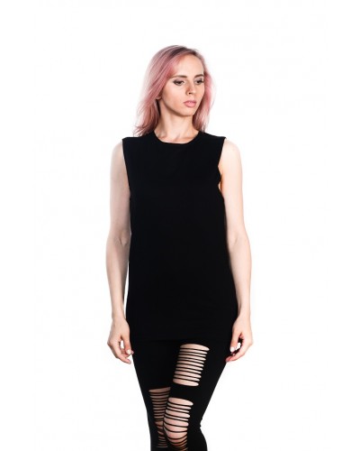 Подовжена безрукавка Blank Black Unisex