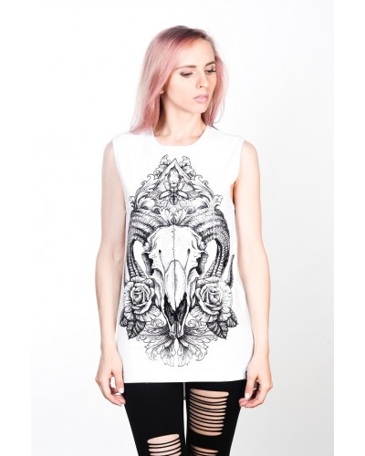 Подовжена безрукавка Ram White Unisex