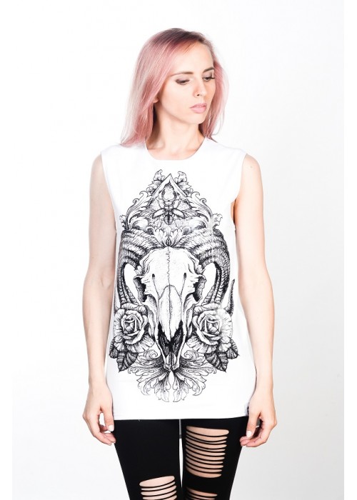 Подовжена безрукавка Ram White Unisex