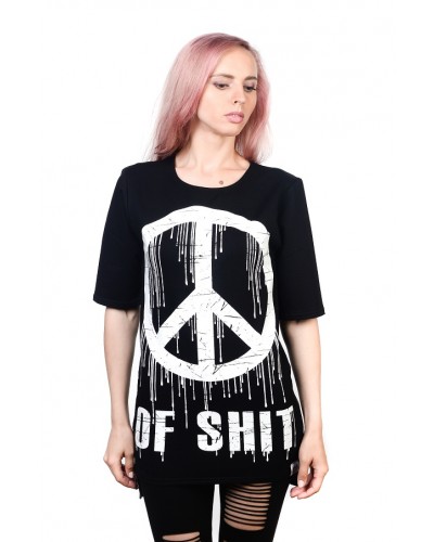 Подовжена футболка Peace of Shit Black Unisex