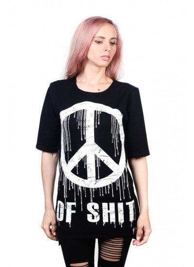 Подовжена футболка Peace of Shit Black Unisex