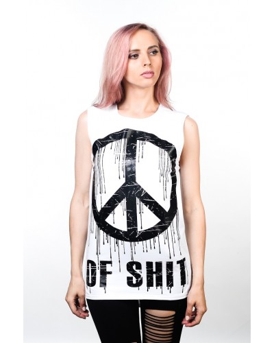 Подовжена безрукавка Peace of Shit White Unisex