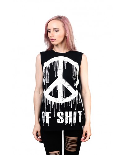 Подовжена безрукавка Peace of Shit Black Unisex