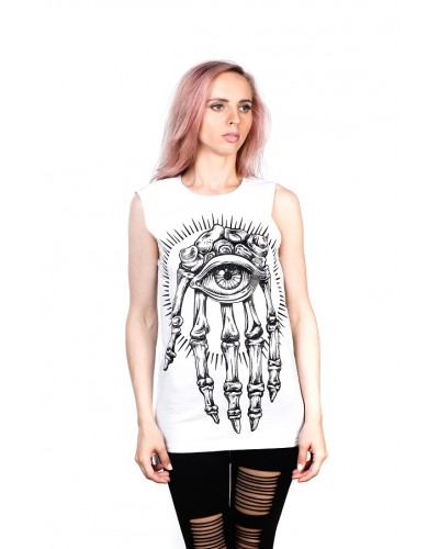 Подовжена безрукавка Magic Hand White Unisex