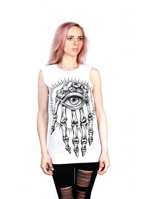 Подовжена безрукавка Magic Hand White Unisex