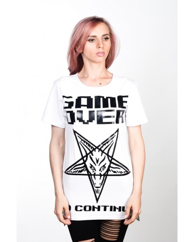 Подовжена футболка Game Over White Unisex