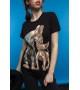 Чорна футболка з котом у татуюваннях (Tattoo Cats)