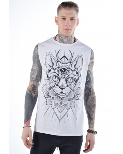 Подовжена безрукавка Sphynx White