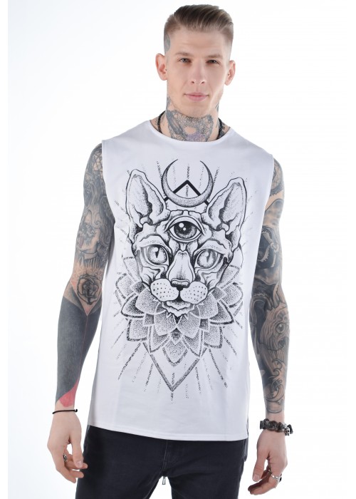 Подовжена безрукавка Sphynx White