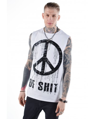 Подовжена безрукавка Peace of Shit White
