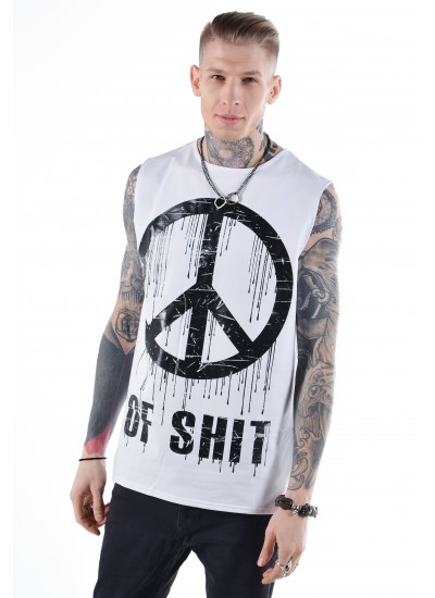 Подовжена безрукавка Peace of Shit White