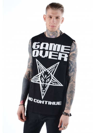 Подовжена безрукавка Game Over Black