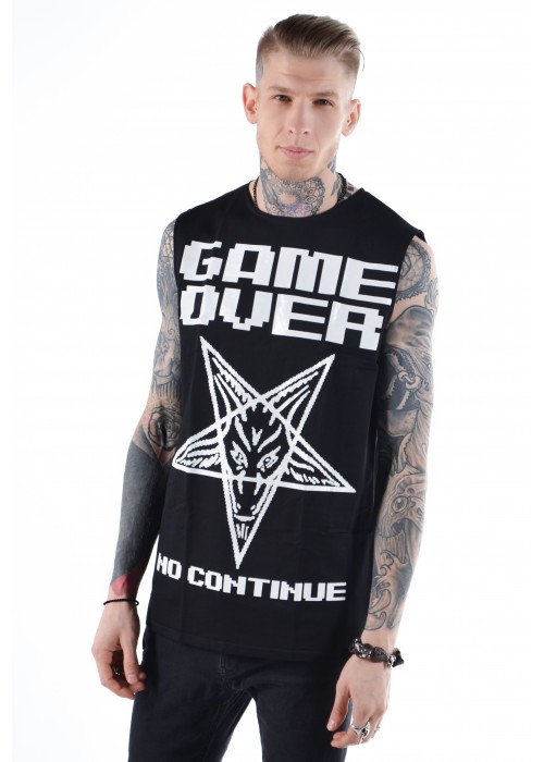 Подовжена безрукавка Game Over Black