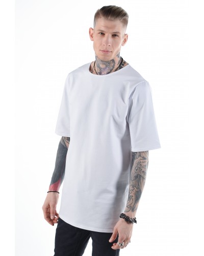 Подовжена футболка Blank White