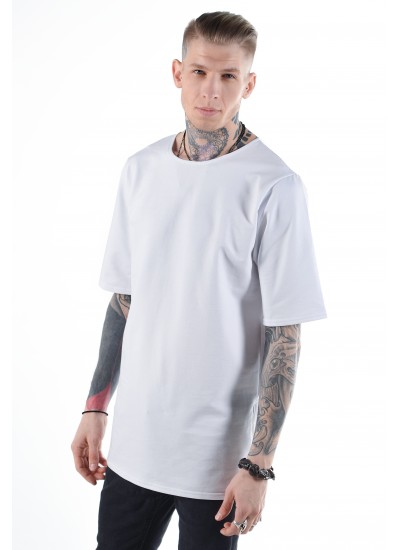 Подовжена футболка Blank White
