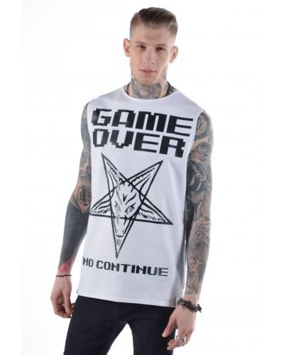 Подовжена безрукавка Game Over White