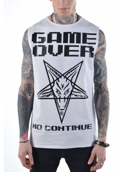 Подовжена безрукавка Game Over White