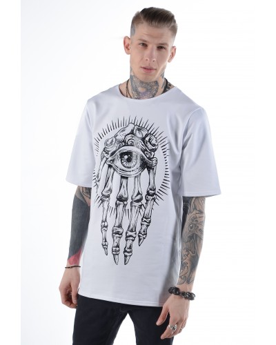 Подовжена футболка Magic Hand White