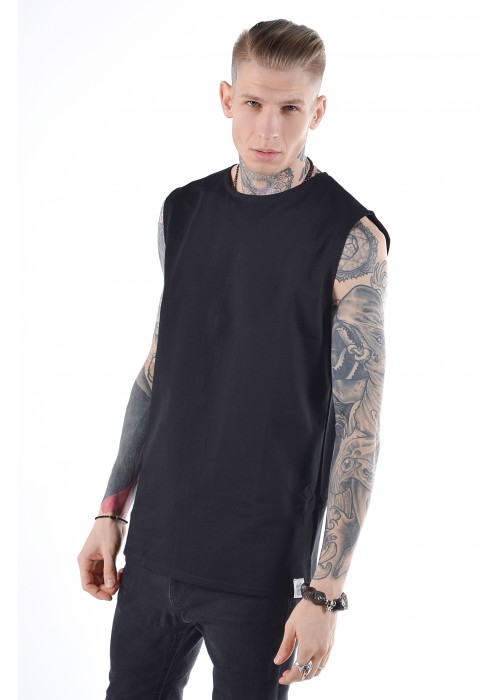 Подовжена безрукавка Blank Black