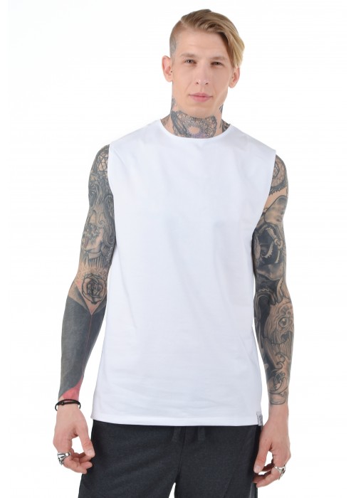 Подовжена безрукавка Blank White