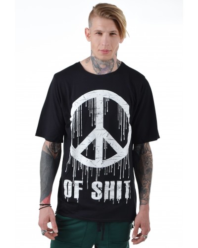 Подовжена футболка Peace of Shit Black
