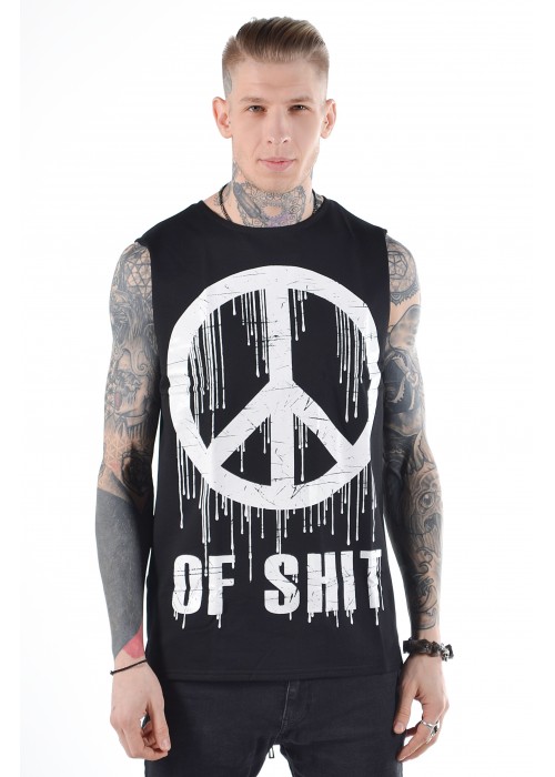 Подовжена безрукавка Peace of Shit Black