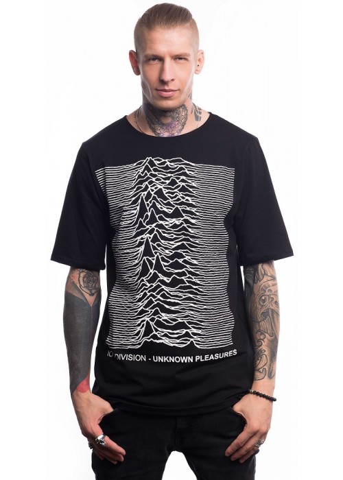 Подовжена футболка Joy Division-Unknown pleasures, Black