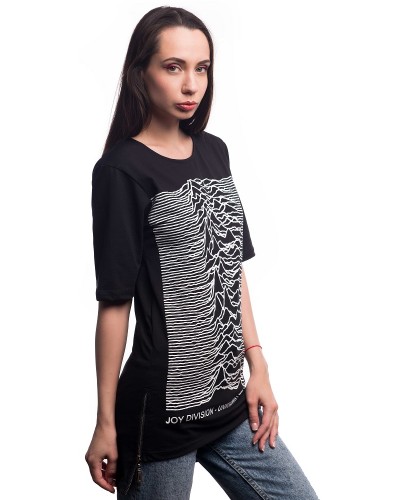 Подовжена футболка Joy Division-Unknown pleasures, Black