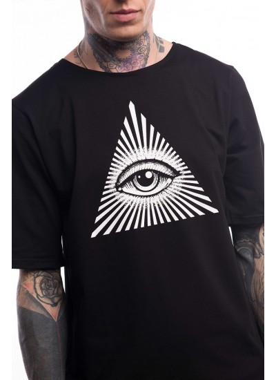 Подовжена футболка Eye Illuminati, Black