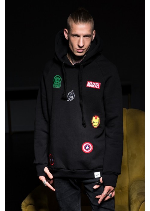 Худі з патчами Marvel, оверсайз