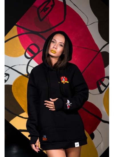 Худі з патчами Looney Tunes, оверсайз