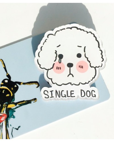 Пластиковий значок Single dog