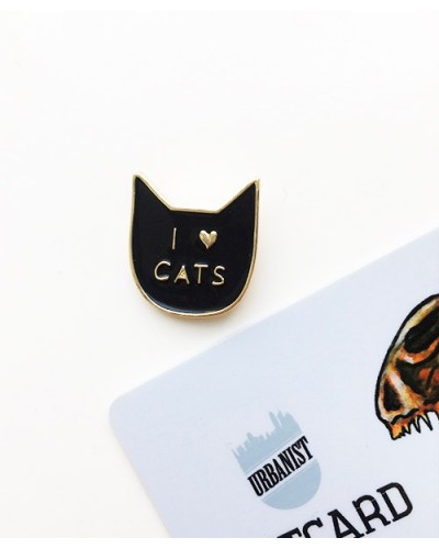 Металевий пін Love Cats Black