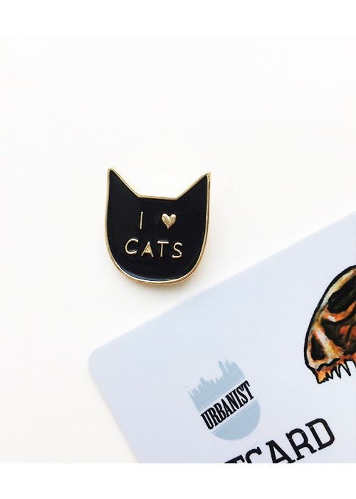Металевий пін Love Cats Black