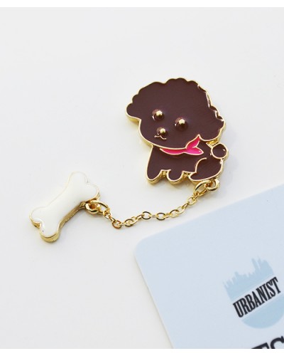 Металевий пін Brown Dog with a Bone
