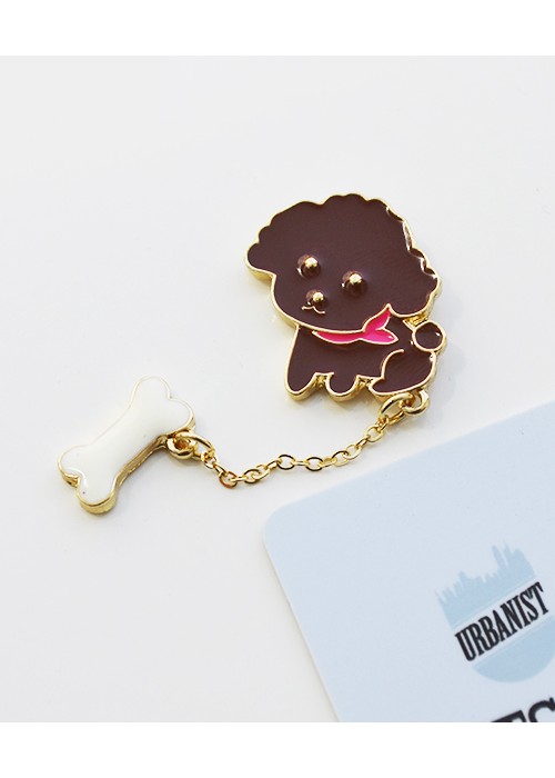 Металевий пін Brown Dog with a Bone